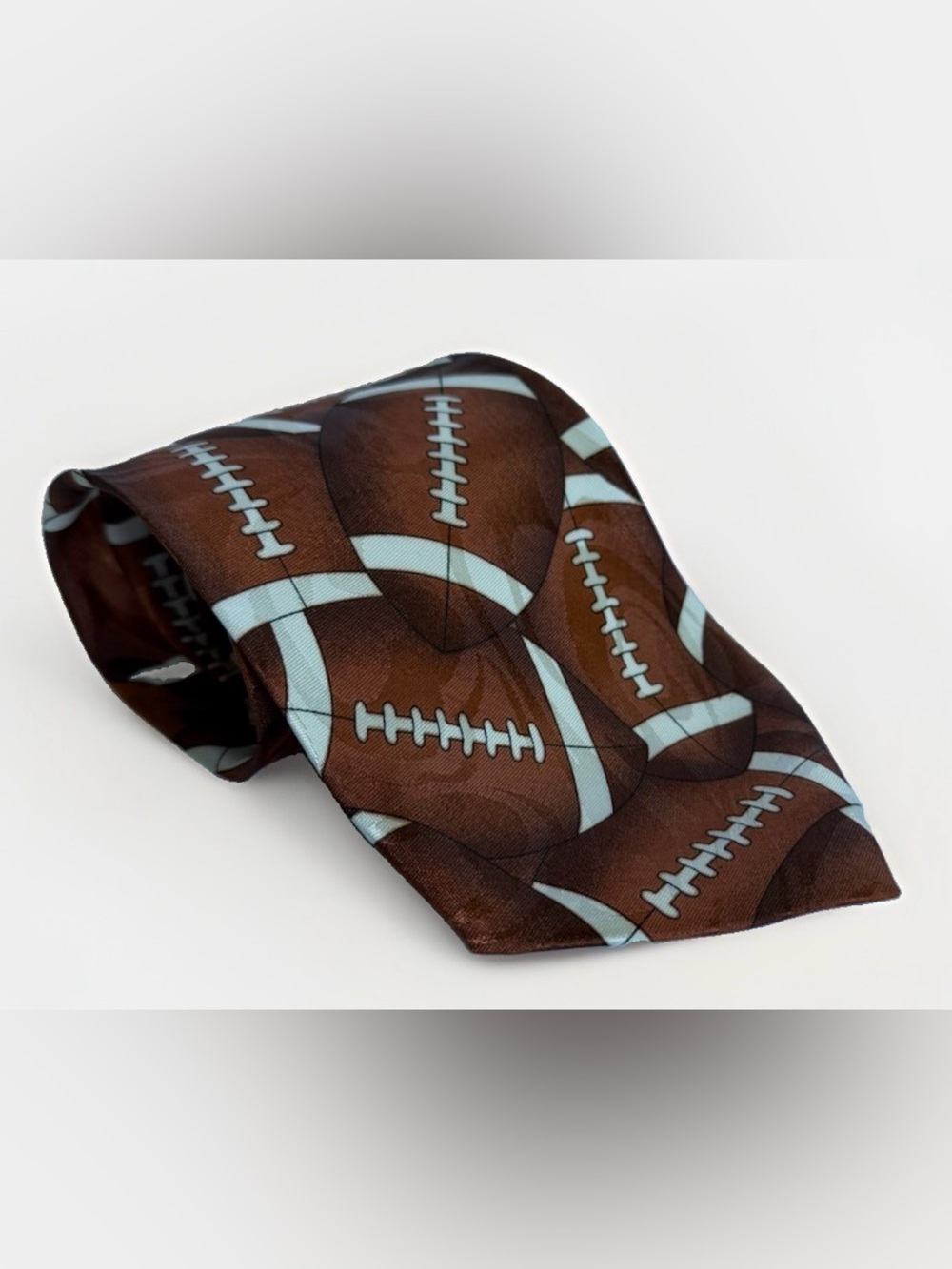 Steven Harris Mens Football Necktie Brown Novelty Sports Gameday Coach Tie 57.5"